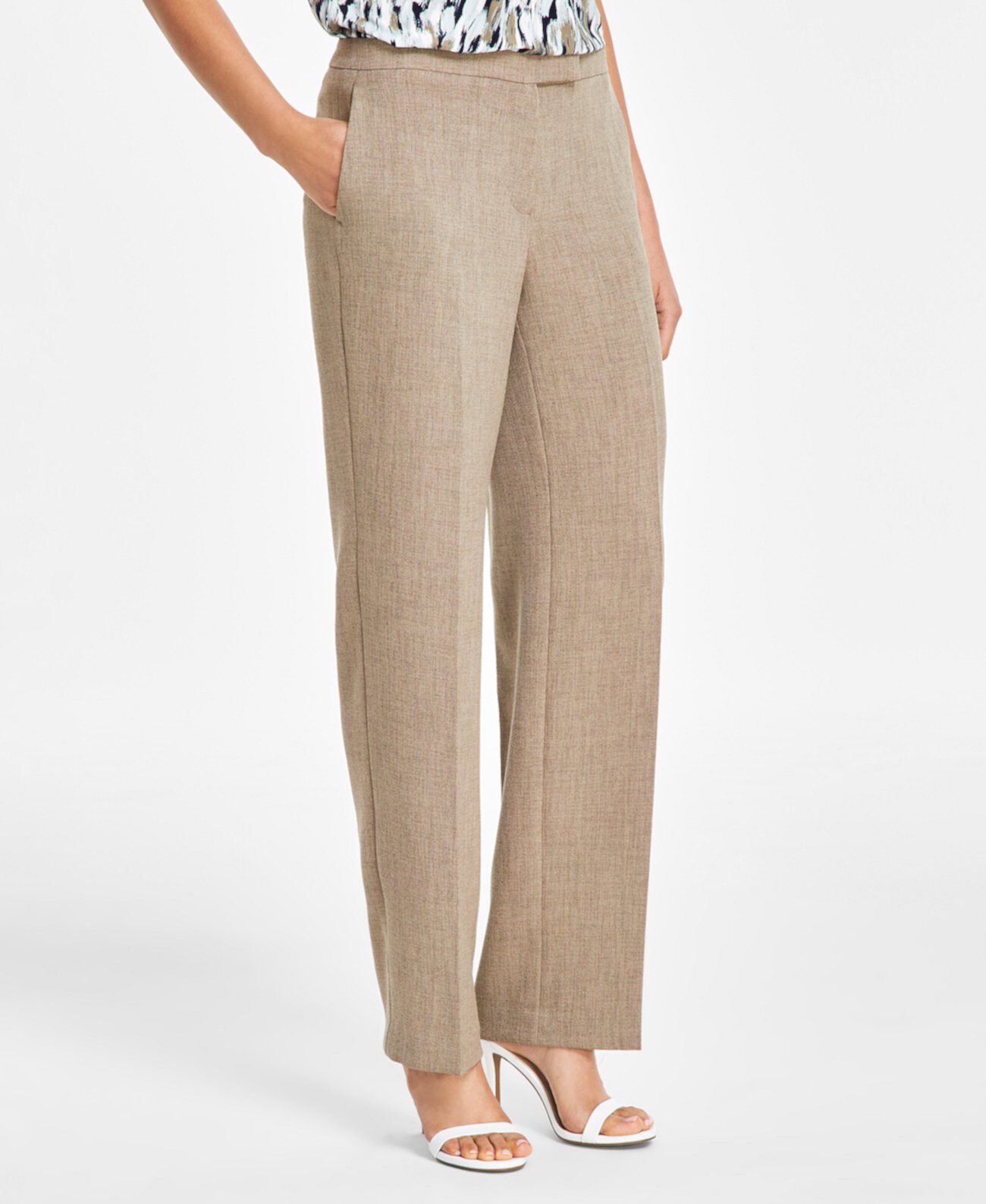 Petite Extended-Tab Straight-Leg Pants Kasper