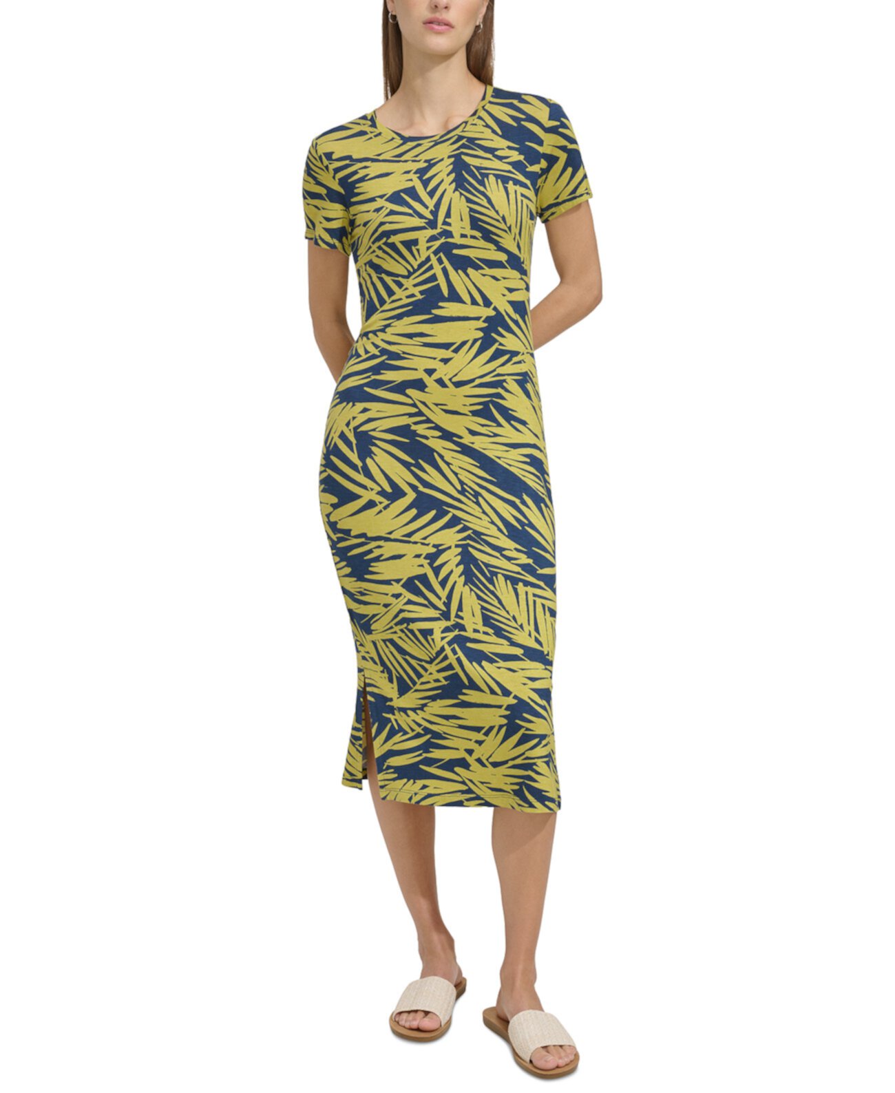 Женское Платье Marc New York Leaf-Print Midi Marc New York