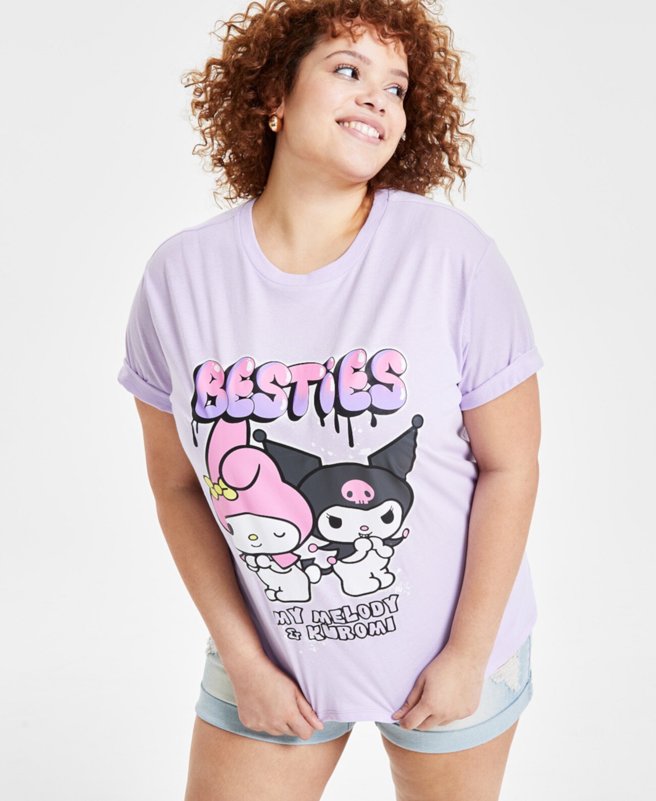 Trendy Plus Size Besties Graphic Print T-Shirt Love Tribe