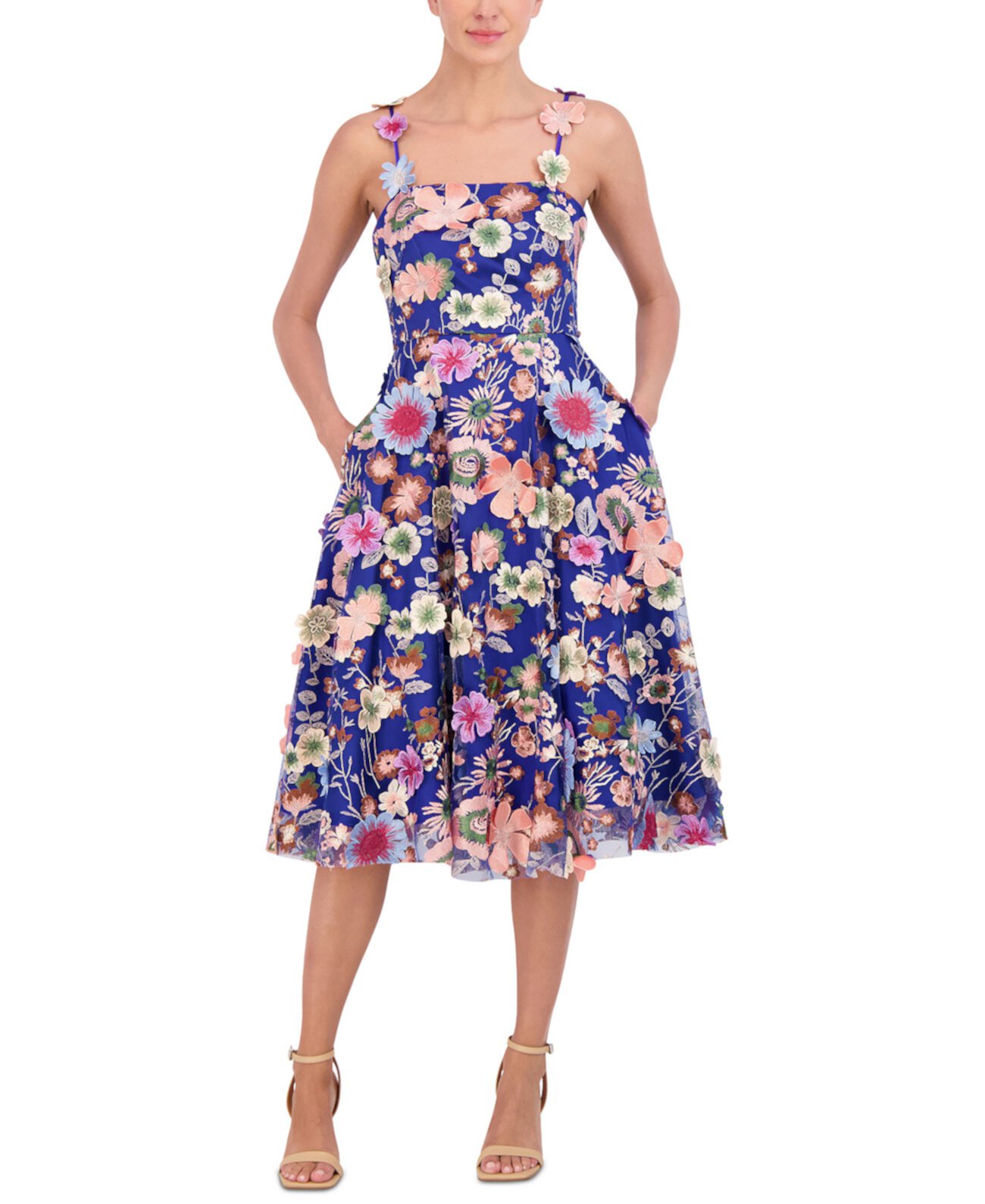 Women's Floral-Embroidered Midi Dress Eliza J
