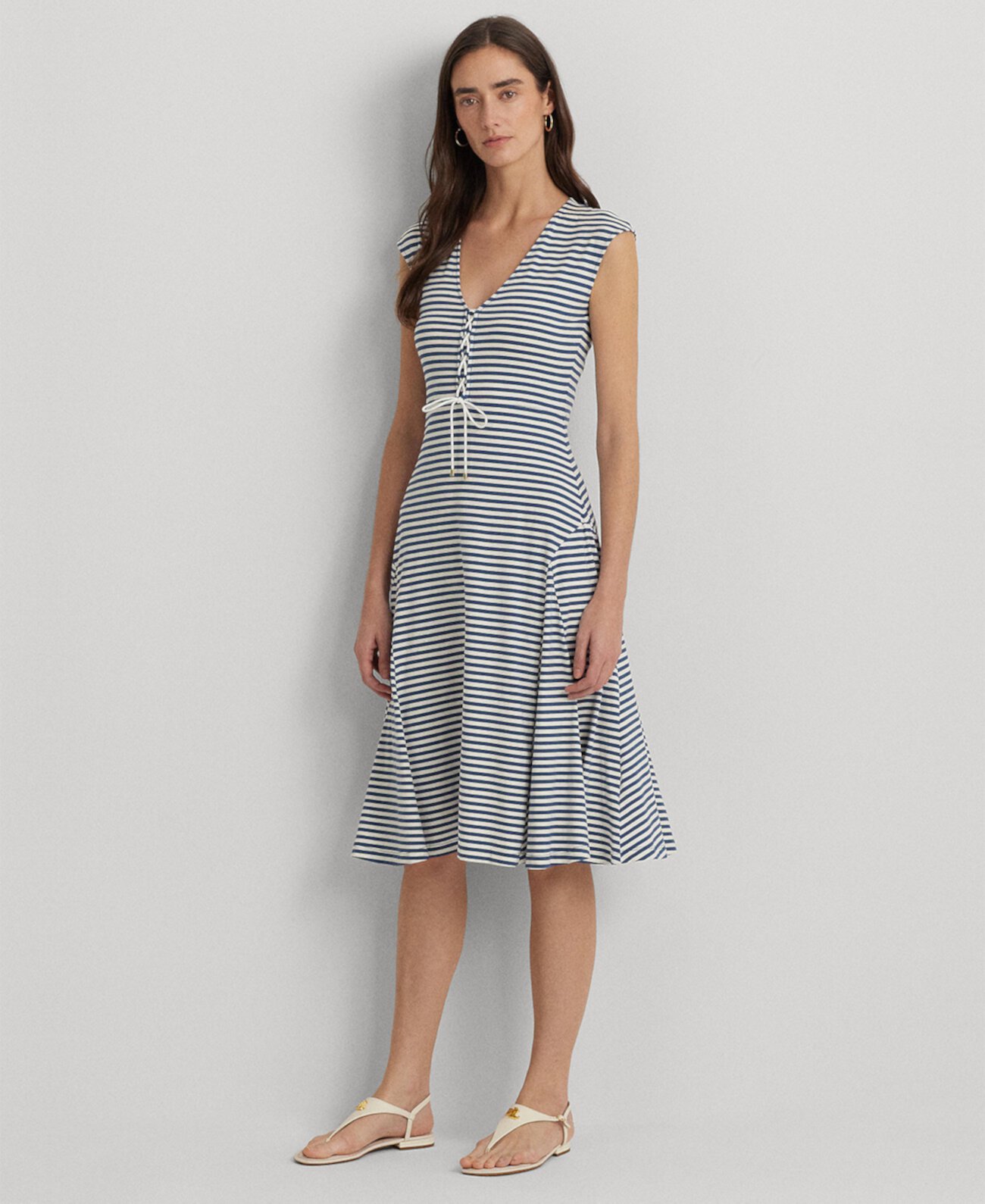 Women's Striped Lace-Up Dress LAUREN Ralph Lauren