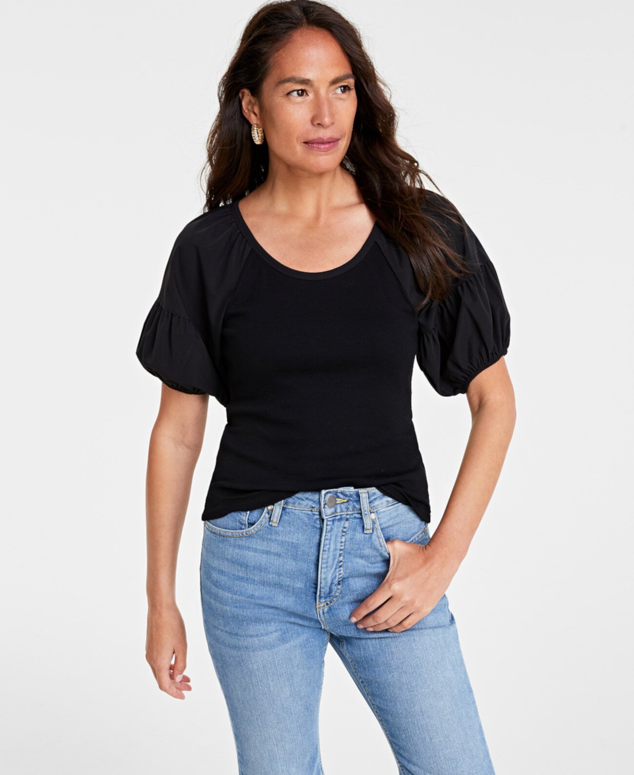 Women's Scoop-Neck Knit Top, Created for Macy's On 34th