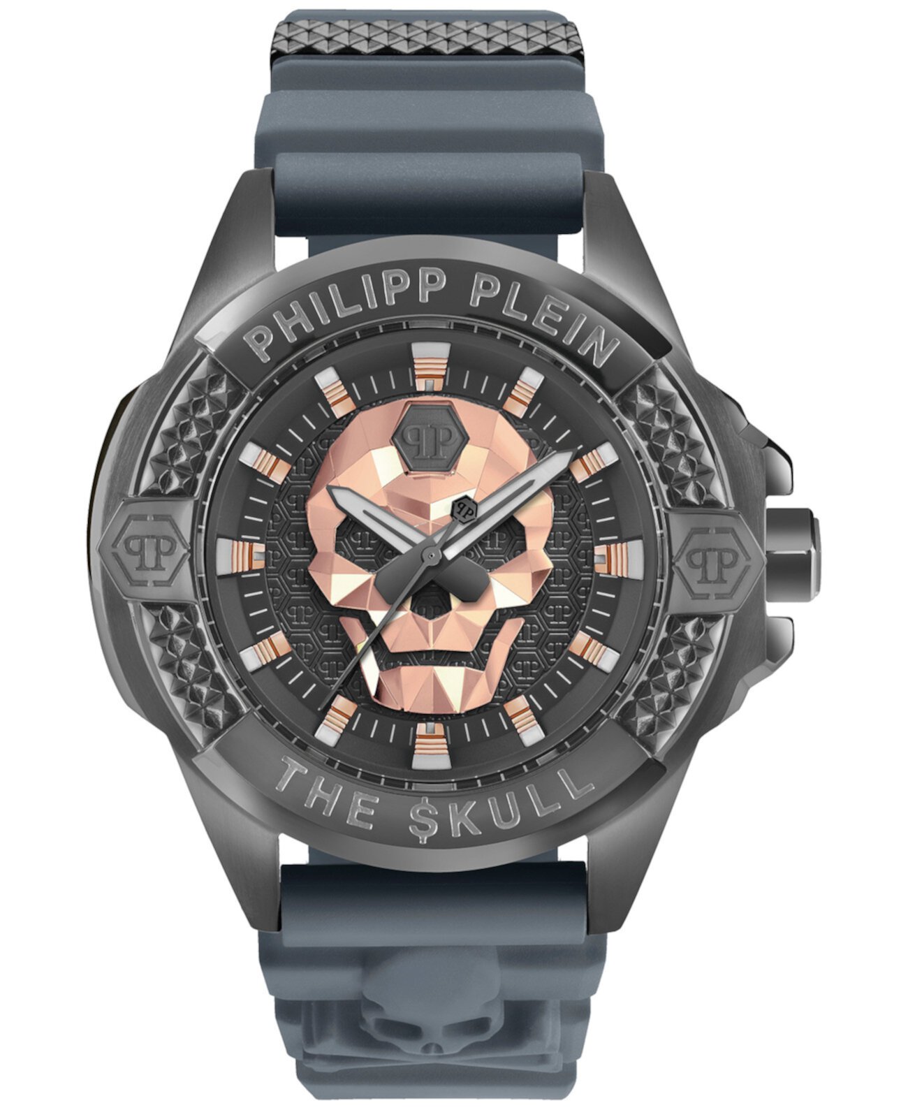 Смарт часы Philipp Plein The Skull с серым силиконовым ремешком 44 мм Philipp Plein