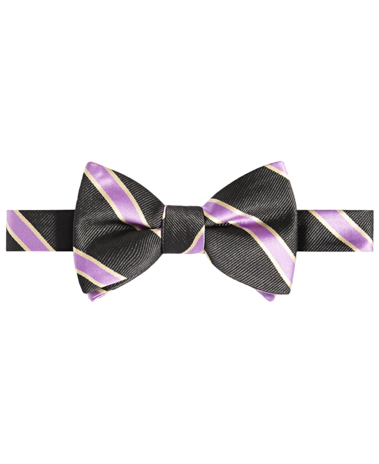 Men's Purple & Gold Stripe Bow Tie Tayion Collection