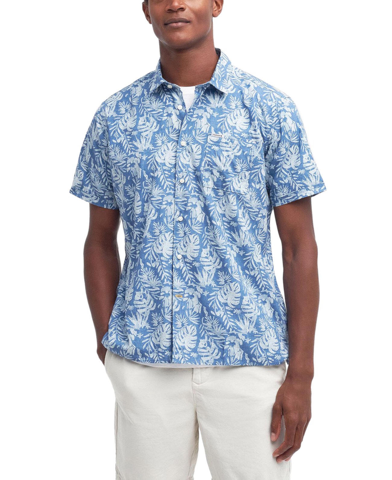 Men's Ives Summer-Fit Tropical Leaf-Print Button-Down Shirt Barbour