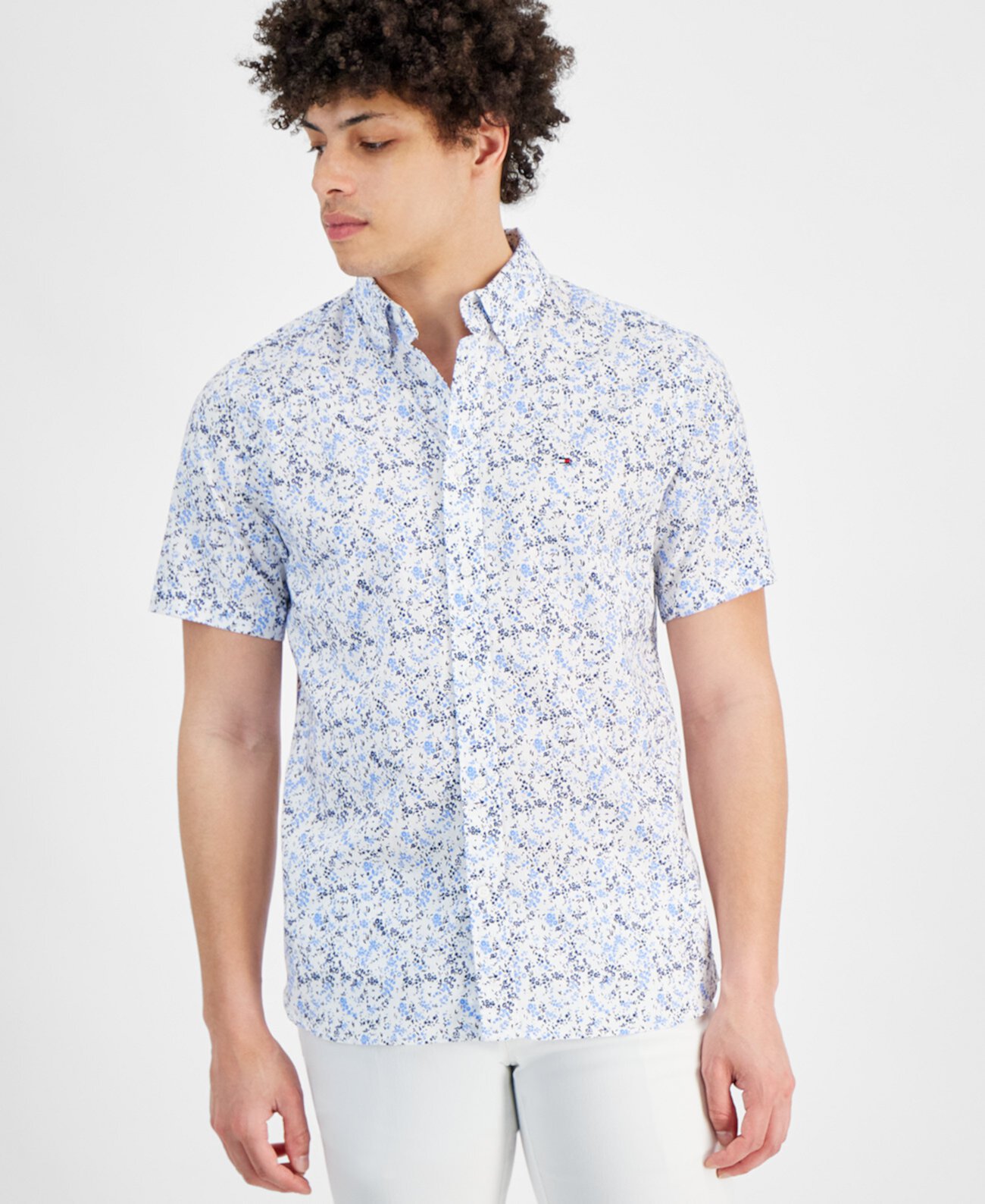 Men's Floral-Print Short-Sleeve Shirt Tommy Hilfiger