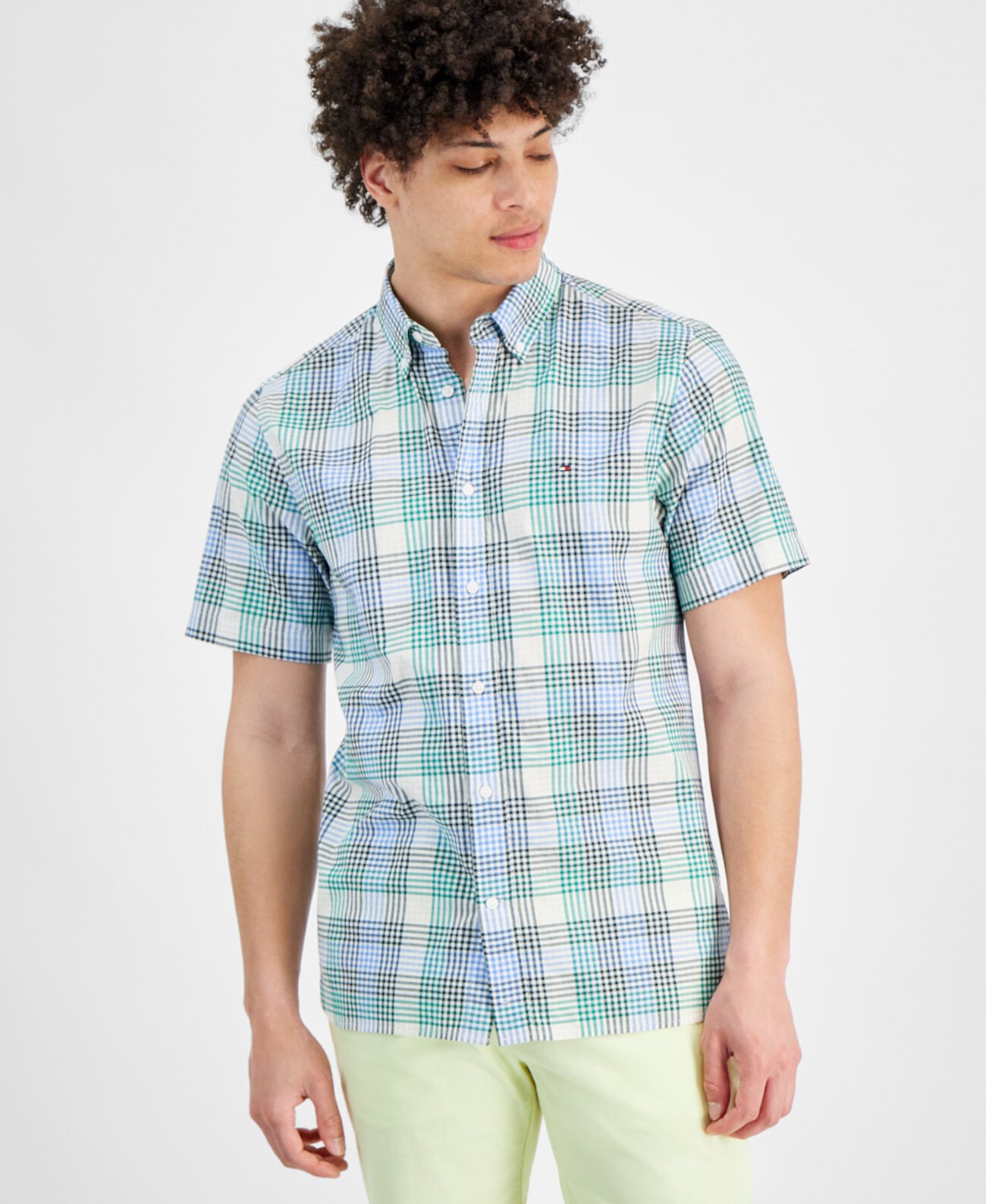 Men's Regular-Fit Check Button-Down Shirt Tommy Hilfiger