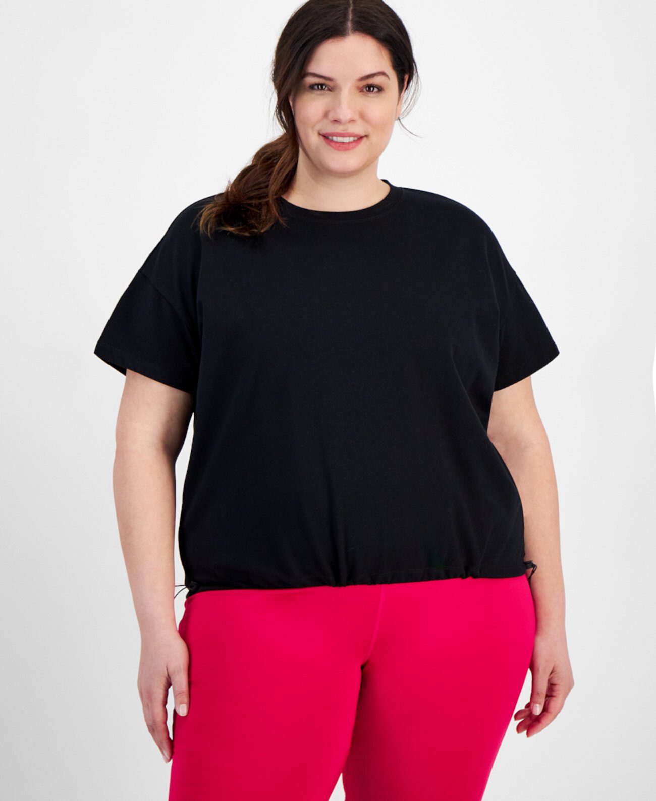 Plus Size Comfort Flow Drawcord T-Shirt, Created for Macy's ID Ideology