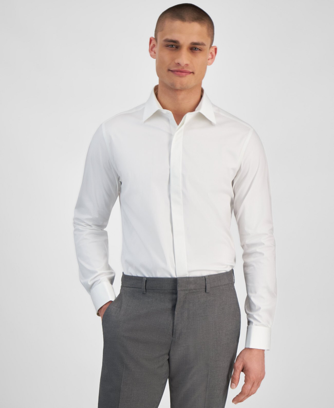 Men's Solid Slim-Fit Dress Shirt, Created for Macy's Alfani