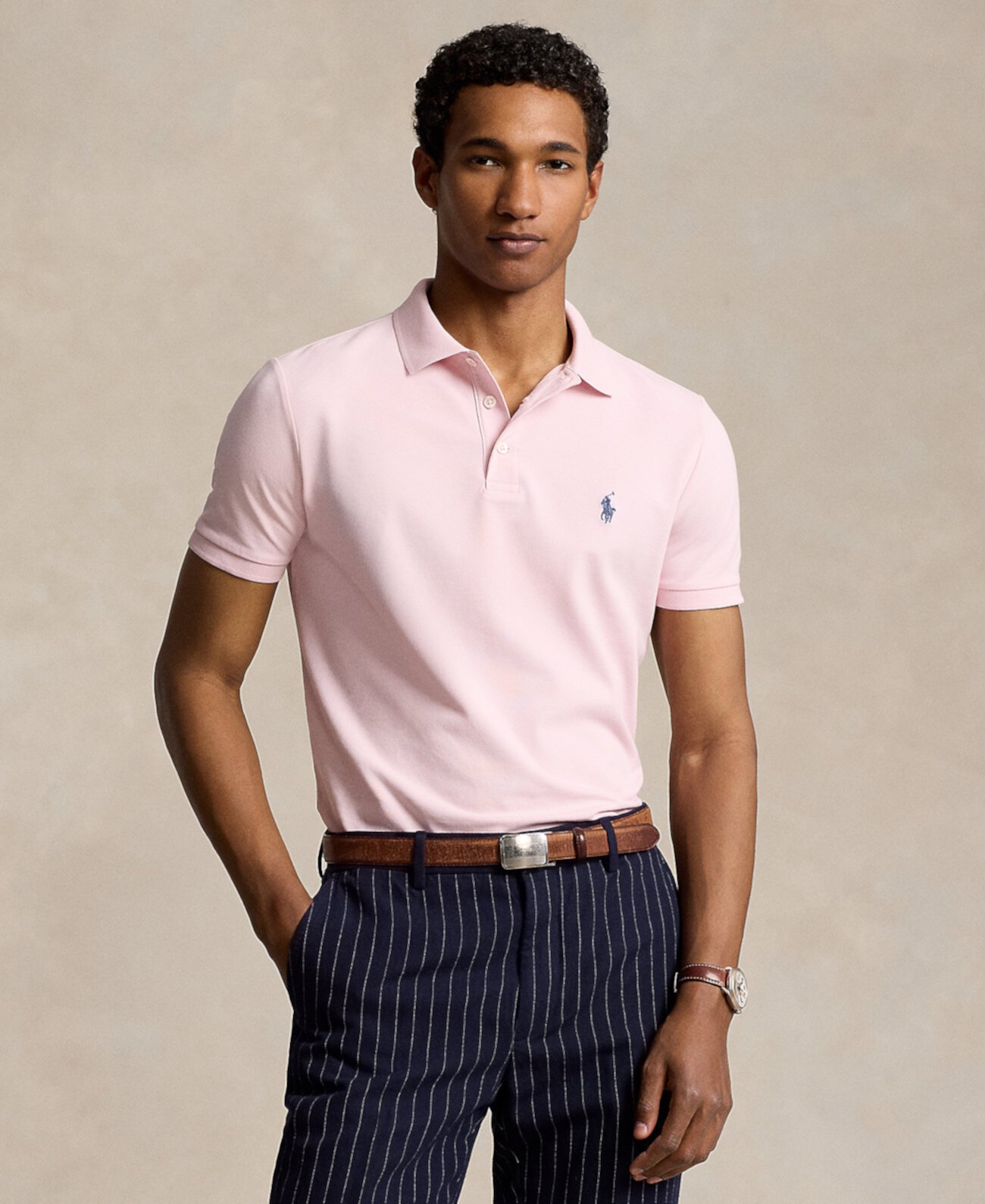 Мужская Повседневная рубашка Polo Ralph Lauren Classic-Fit Stretch Mesh Polo Ralph Lauren