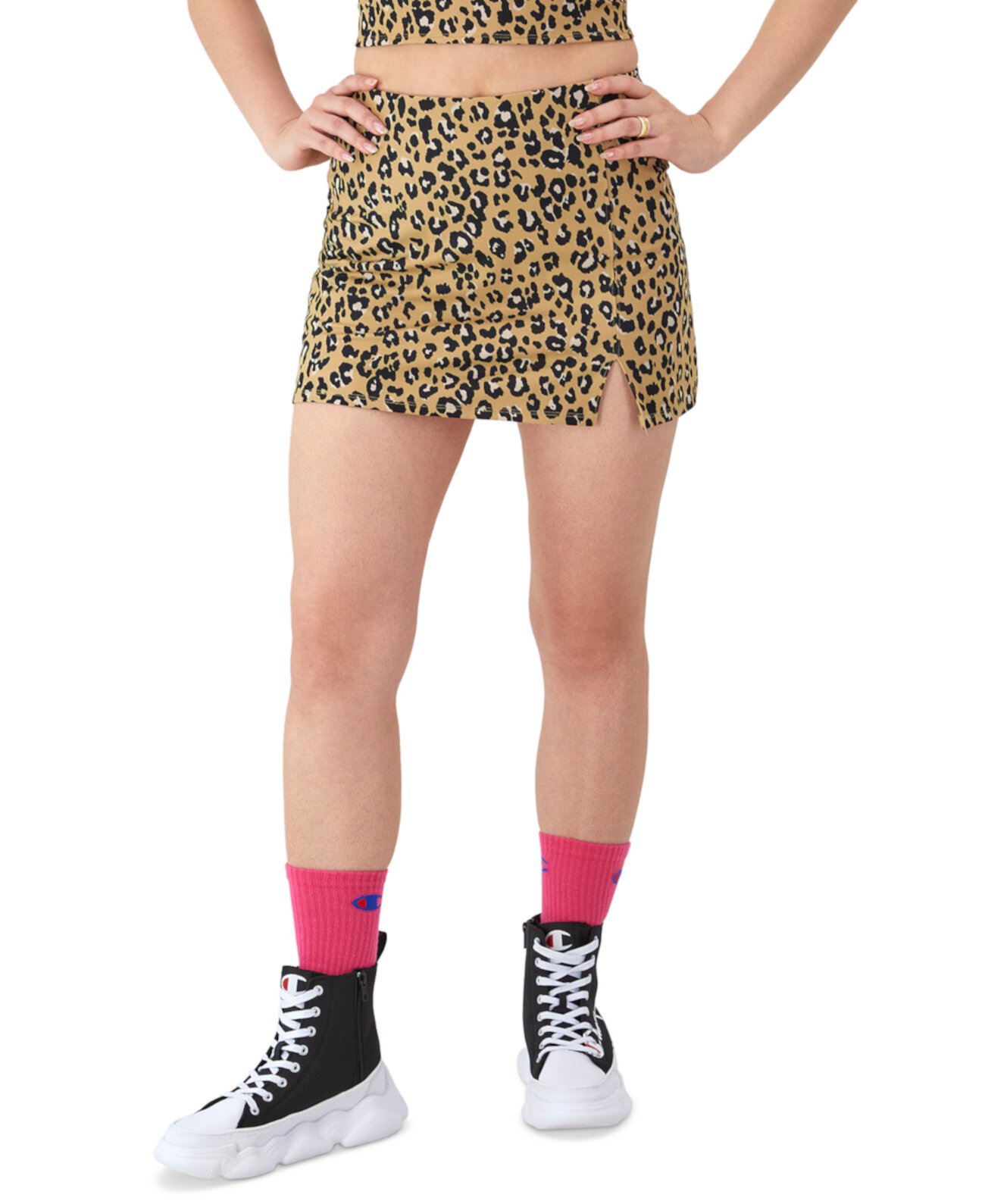 Women's Leopard-Print Soft Touch Mini Skort Champion