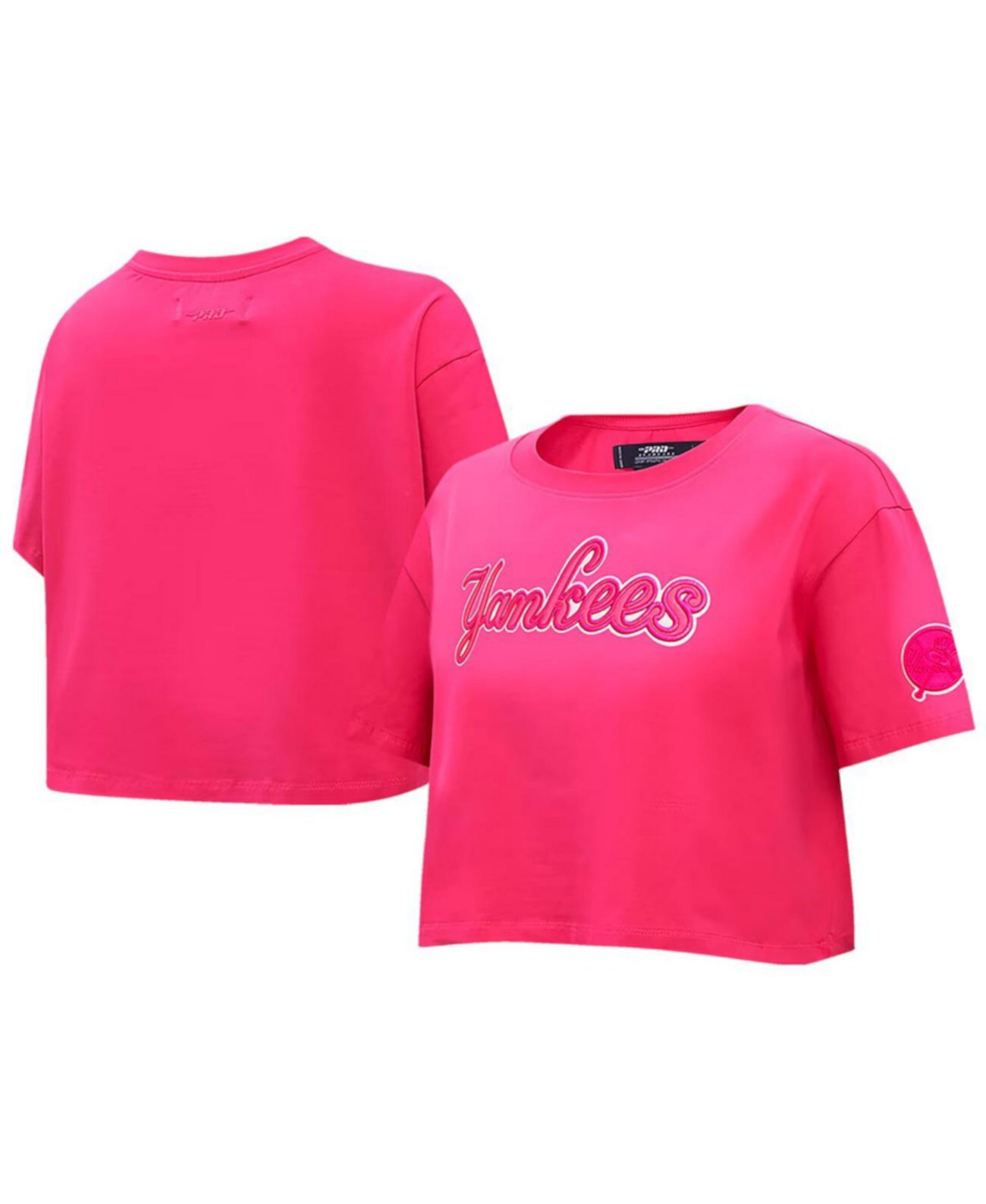 Women's Pink New York Yankees Triple Pink Boxy Cropped T-Shirt Pro Standard