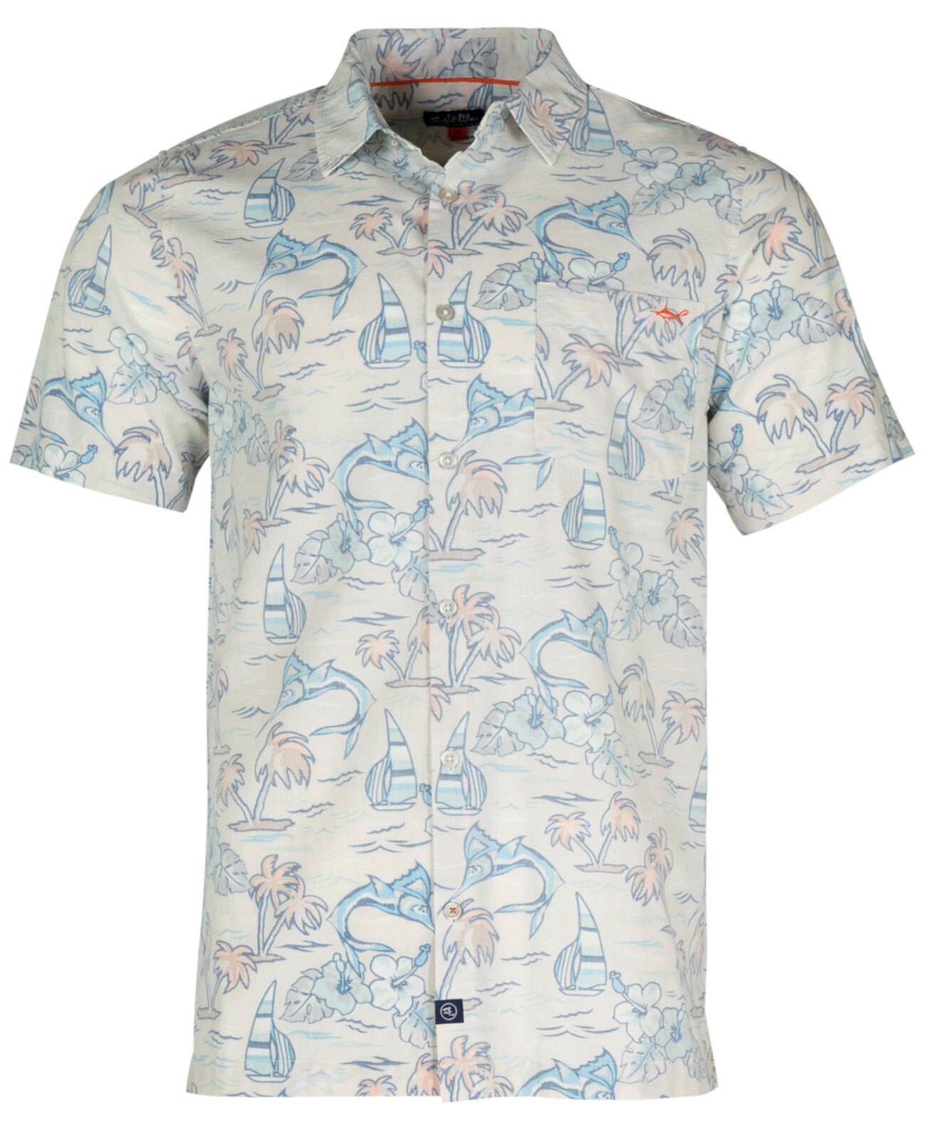 Men's Ocean Drift Graphic Print Short-Sleeve Button-Up Shirt Salt Life