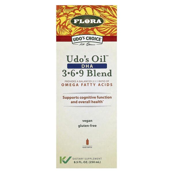 Udo's Choice, Udo's Oil, DHA 3-6-9 Blend, 8.5 fl oz (250 ml) Flora