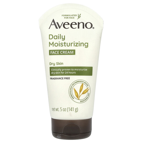 Daily Moisturizing Face Cream, Dry Skin, Fragrance Free , 5 oz (141 g) Aveeno