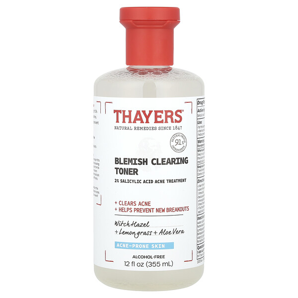 Blemish Clearing Toner, Acne-Prone Skin, Alcohol-Free, 12 fl oz (355 ml) Thayers