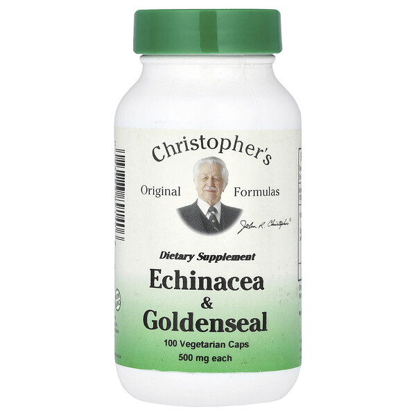 Echinacea & Goldenseal, 1,000 mg, 100 Vegetarian Caps (500 mg per Capsule) Christopher's