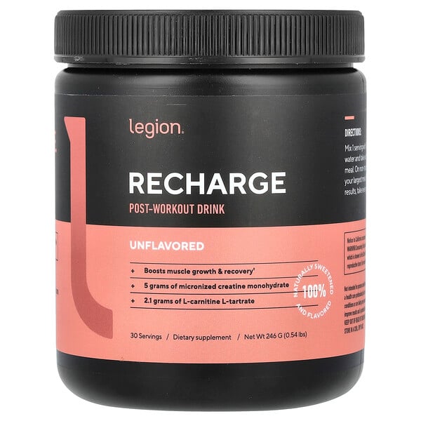 Recharge, Post-Workout Drink, Unflavored, 0.54 lbs (246 g) Legion Athletics