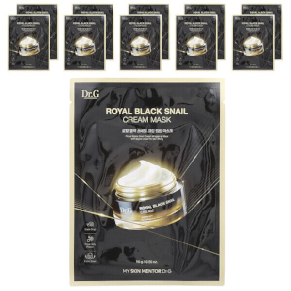 Royal Black Snail Cream Beauty Mask, 10 Masks, 0.56 oz (16 g) Dr. G