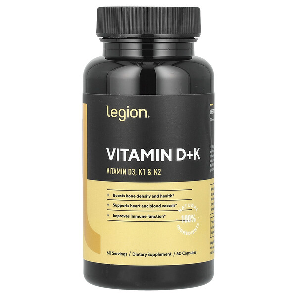 Vitamin D+K, 60 Capsules Legion Athletics