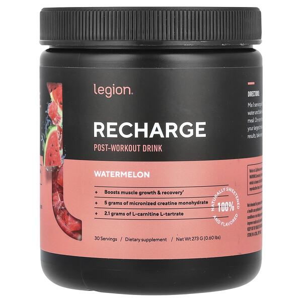 Recharge, Post-Workout Drink, Watermelon, 0.6 lbs (273 g) Legion Athletics