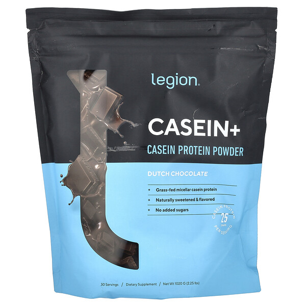 Casein+, Casein Protein Powder, Dutch Chocolate, 2.25 lbs (1,020 g) Legion Athletics