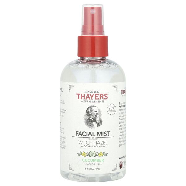 Witch Hazel Facial Mist, Alcohol-Free, Cucumber, 8 fl oz (237 ml) Thayers