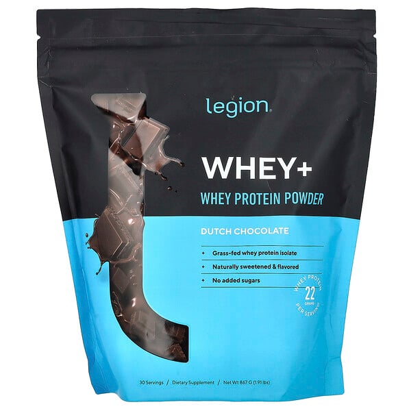 Whey+, Whey Protein Powder, Dutch Chocolate, 1.91 lbs (867 g) Legion Athletics