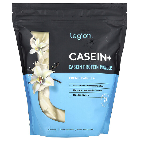 Casein+, Casein Protein Powder, French Vanilla, 2.11 lbs (960 g) Legion Athletics