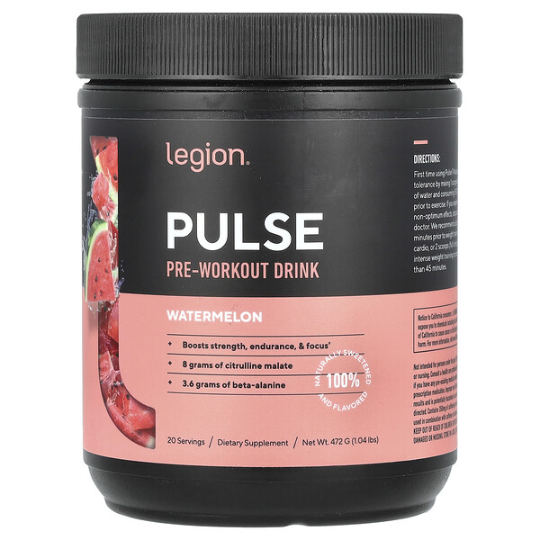 Pulse, Pre-Workout Drink, Watermelon, 1.04 lbs (472 g) Legion Athletics