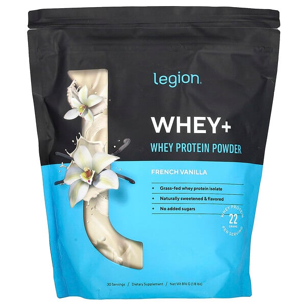 Whey+, Whey Protein Powder, French Vanilla, 1.8 lbs (816 g) Legion Athletics