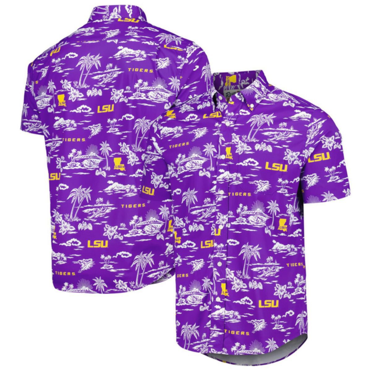 Мужская Футболка Reyn Spooner Purple LSU Tigers Classic Button-Down Reyn Spooner