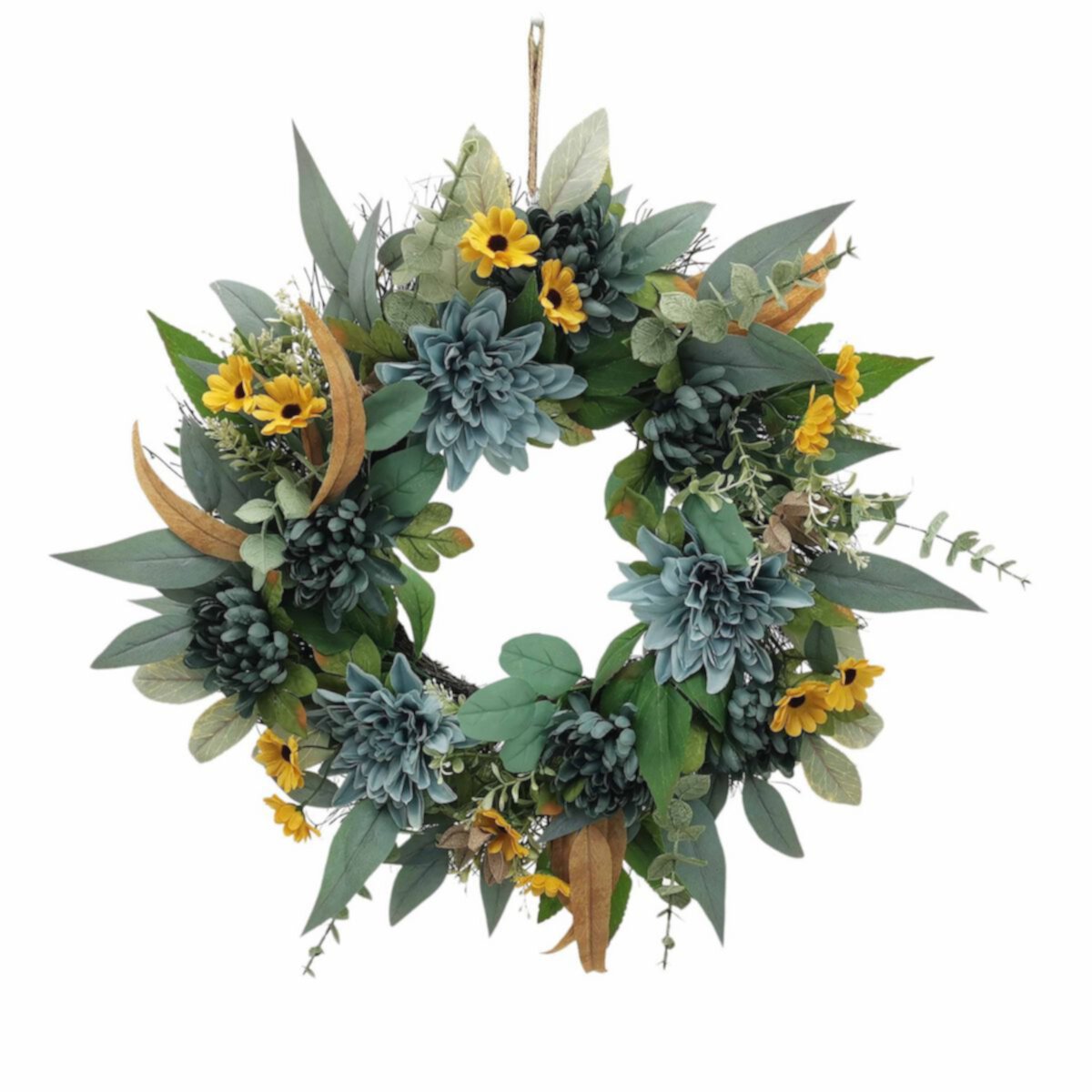 Artificial Dahlia And Daisy Wreath Unbranded