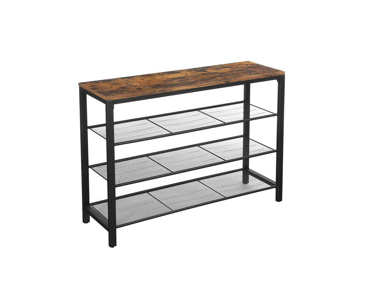 Industrial Shoe Rack With Mesh Shelves Slickblue