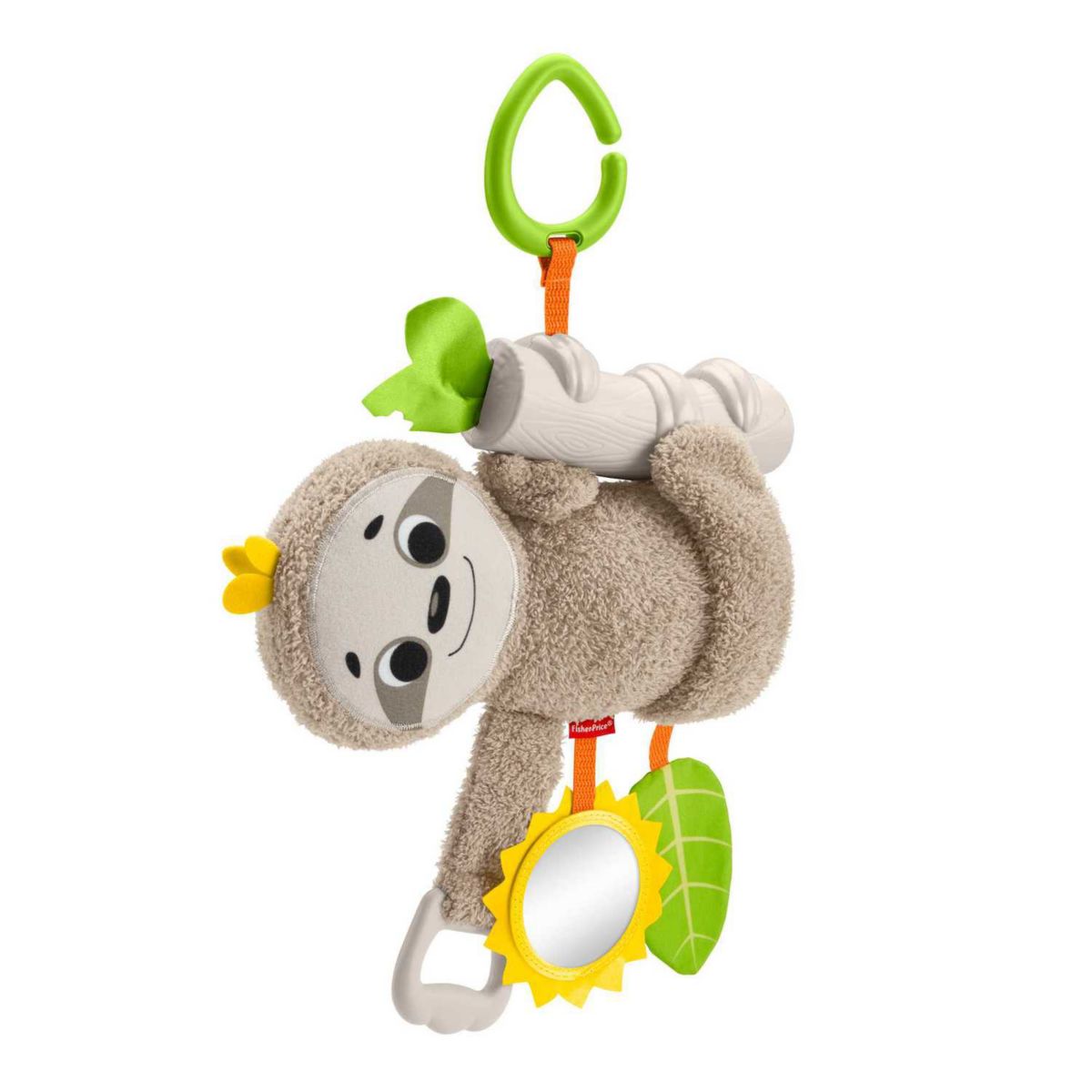 Fisher-Price Slow Much Fun Stroller Sloth Baby Toy with Sensory Details Fisher-Price