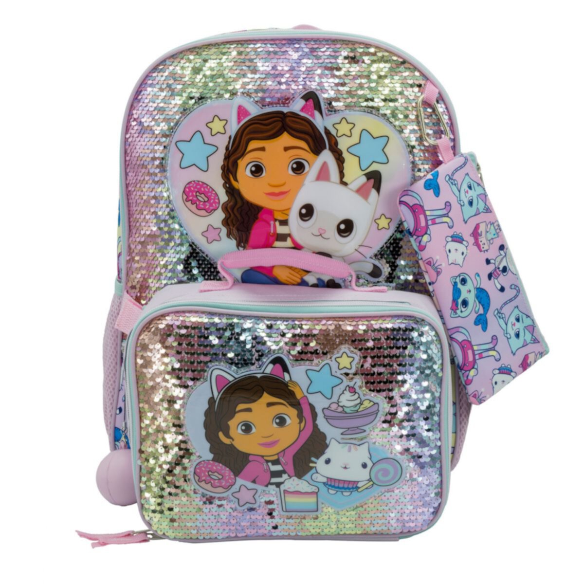 5-Piece Gabby's Dollhouse Backpack Set Licensed Character