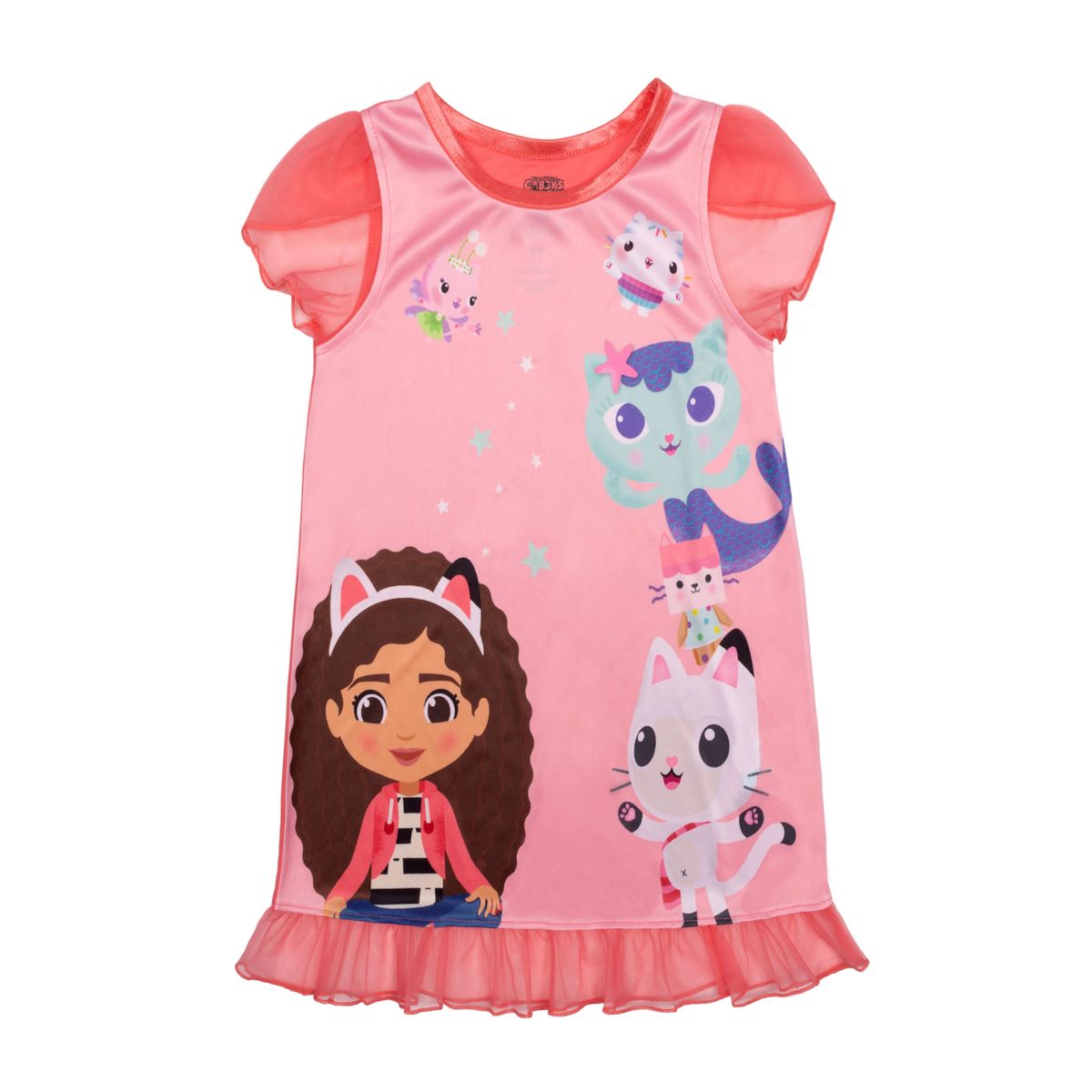 Girls 4-8 Gabby's Dollhouse &#34;Gabby Happy Friends&#34; Nightgown Licensed Character