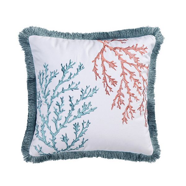 Levtex Home Bay Islands Coral Fringe Throw Pillow Levtex