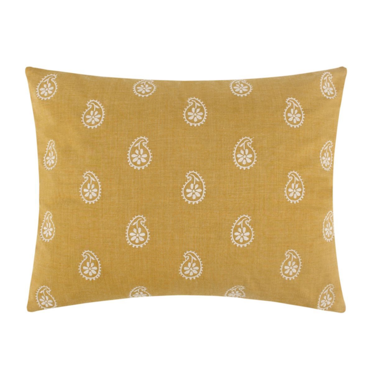 Levtex Home Khotan Embroidered Mustard Paisley Throw Pillow Levtex