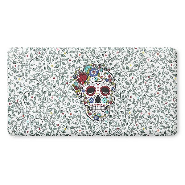 Fiesta Skull & Vine Floral Sugar Skull Anti-Fatigue Comfort Kitchen Mat Fiesta