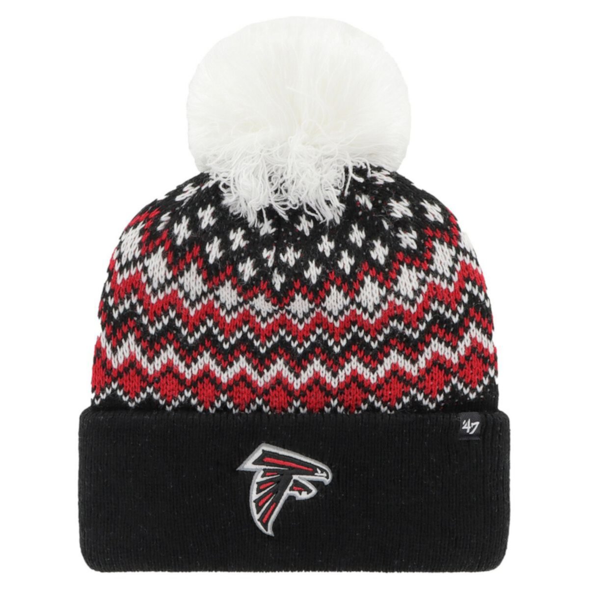 Женская вязаная шапка с отворотом и помпоном Atlanta Falcons Elsa из 100% акрила Unbranded