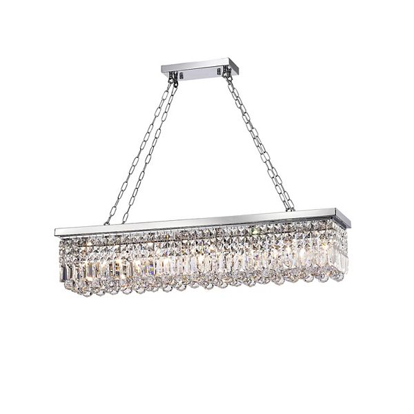 Greenville Signature 8-Light Rectangular Crystal Chandelier for Dining/Living Room, Kitchen Island Greenville Signature