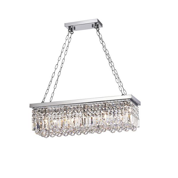 Greenville Signature 5-Light Rectangular Crystal Chandelier for Dining/Living Room, Kitchen Island Greenville Signature