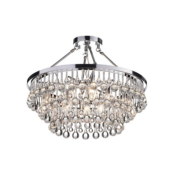 Greenville Signature 9-Light Crystal Semi Flush Mount for Dining/Living Room, Bedroom, Entryway, Office Greenville Signature