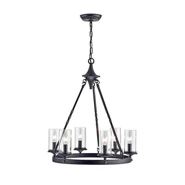 Greenville Signature 6-Light Candle Style Wheel Chandelier for Dining/Living Room, Kitchen Island Greenville Signature