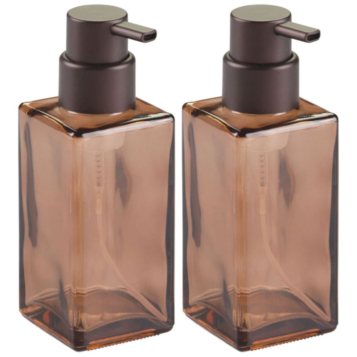 mDesign Casi Glass Refillable Foaming Soap Dispenser Pump, 2 Pack MDesign