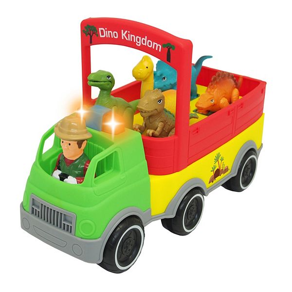 Игрушечный транспорт Kiddieland Dinosaur Adventure Safari Toy Truck 7-Piece Playset Kiddieland