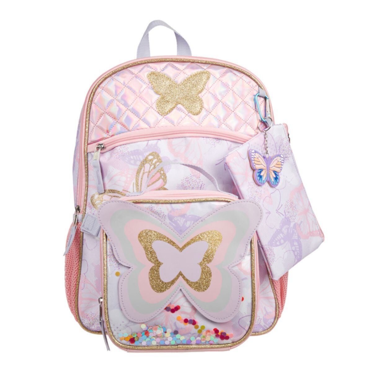 Girls 5-Piece Butterfly Backpack Set Unbranded