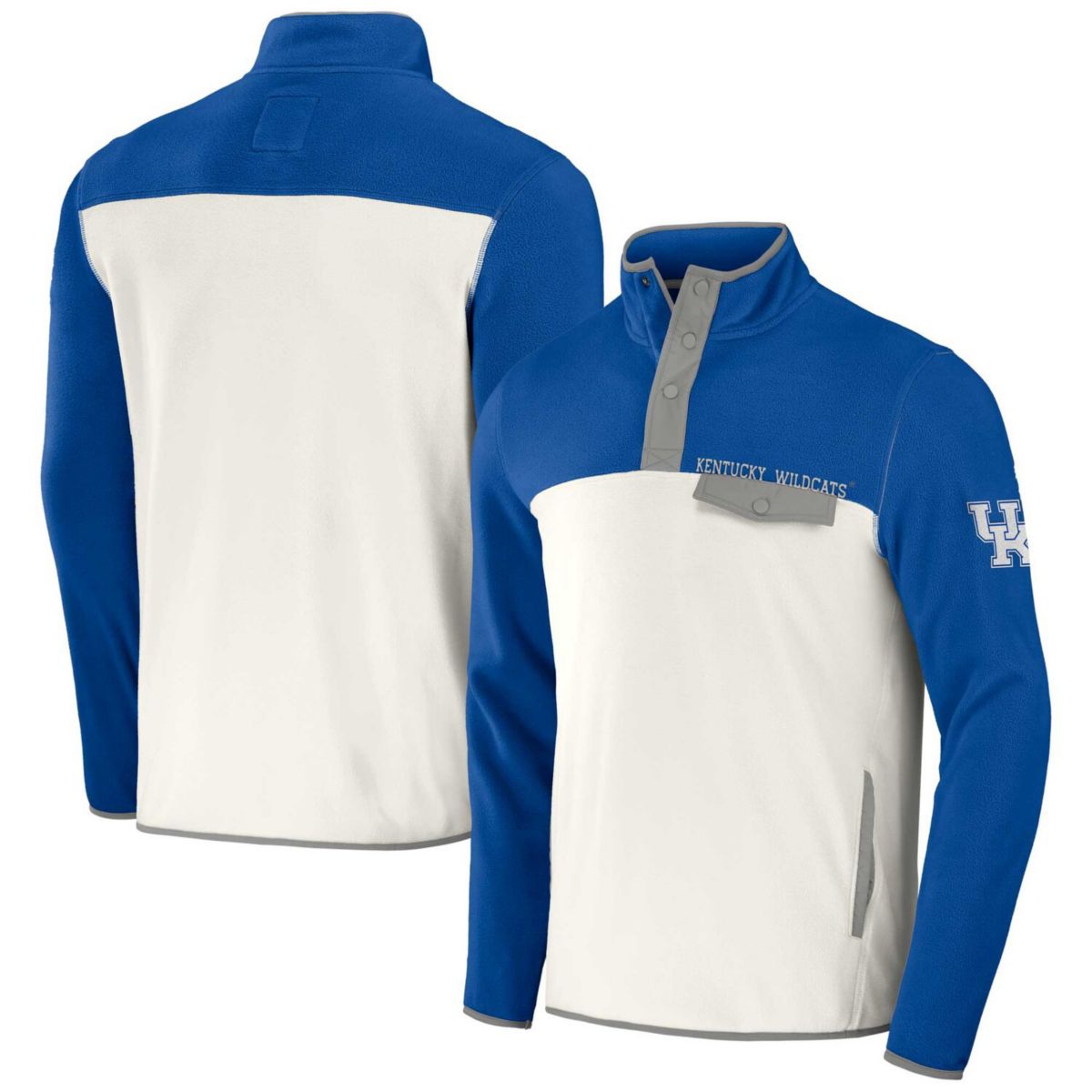 Men's Darius Rucker Collection by Fanatics Royal/White Kentucky Wildcats Micro Fleece Half-Snap Jacket Darius Rucker Collection by Fanatics