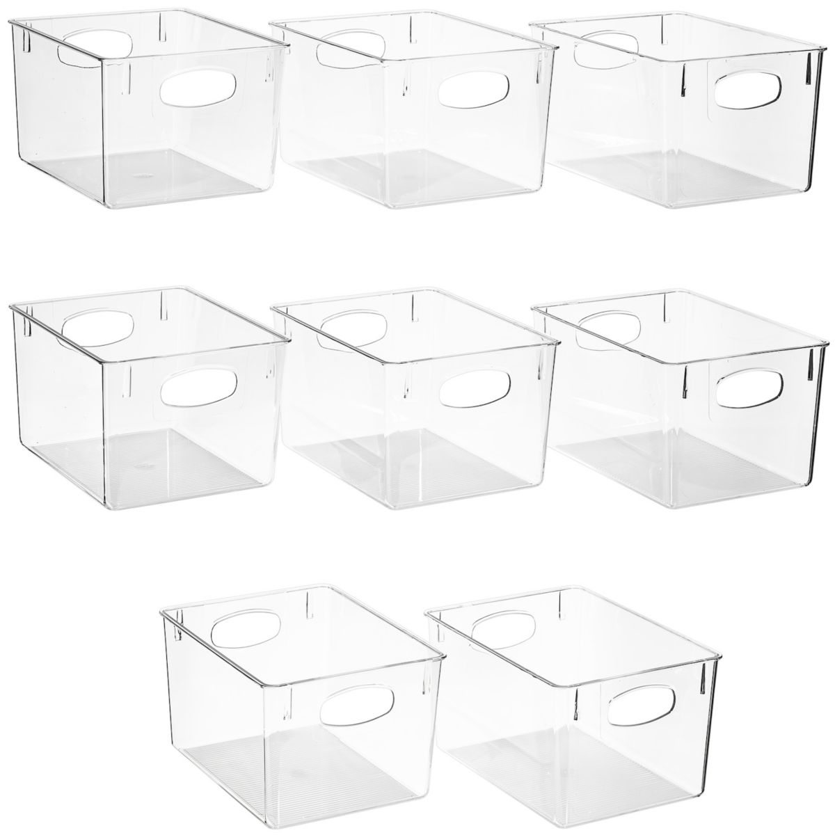 Sorbus Set of 8 Clear Fridge Bins with Handles Sorbus